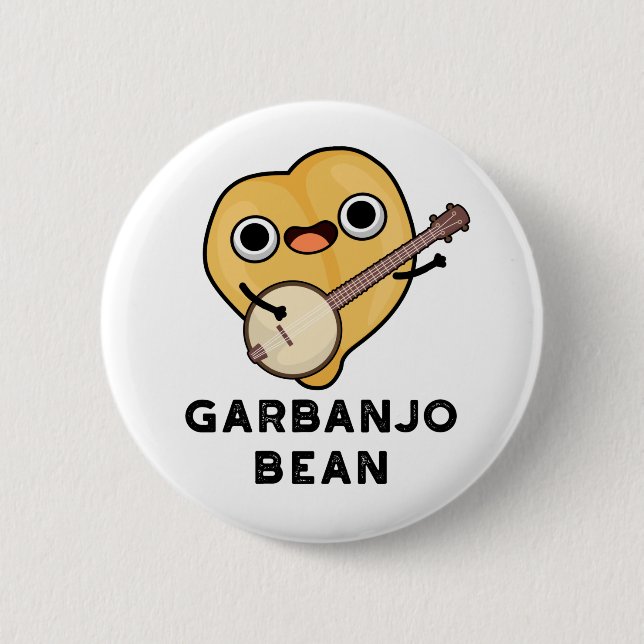 Gar-banjo Bean Funny Garbanzo Banjo Pun  6 Cm Round Badge (Front)