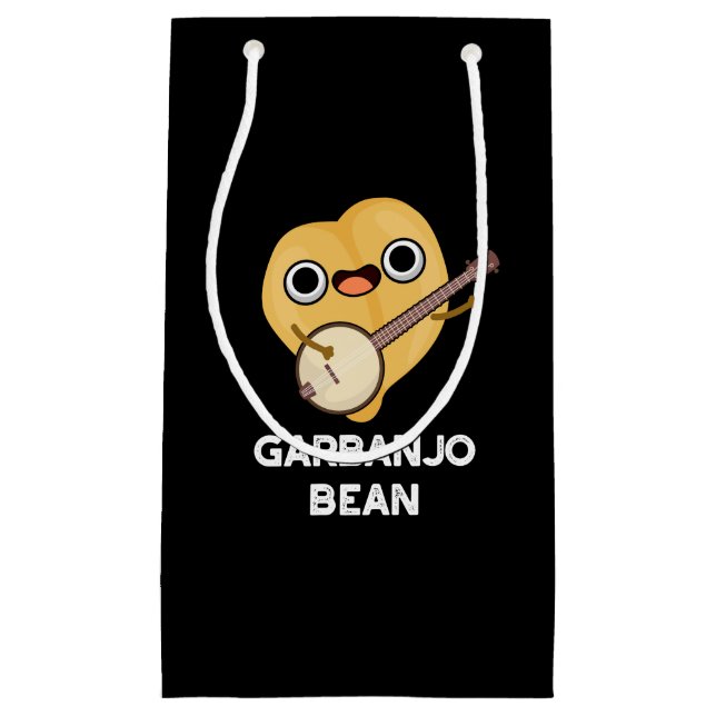 Gar-banjo Bean Funny Garbanzo Banjo Pun Dark BG Small Gift Bag (Front)
