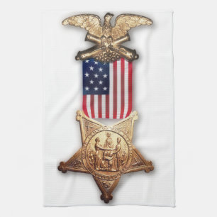 GAR medal tea towel