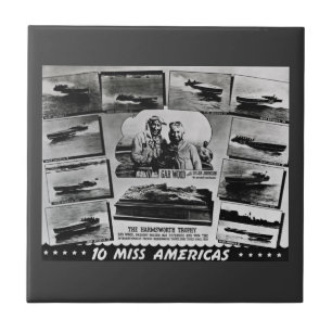 Gar Wood 10 Miss Americas Vintage Race Boats Tile