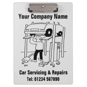 Garage Car Servicing & Vehicle Repairs Clipboard