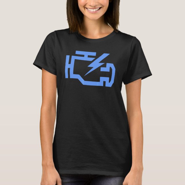 Garage Check Engine Light Symbol Auto Mechanic Fun T-Shirt (Front)