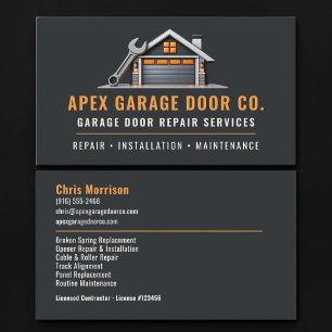 Garage Door Repair Professional Services Business Card