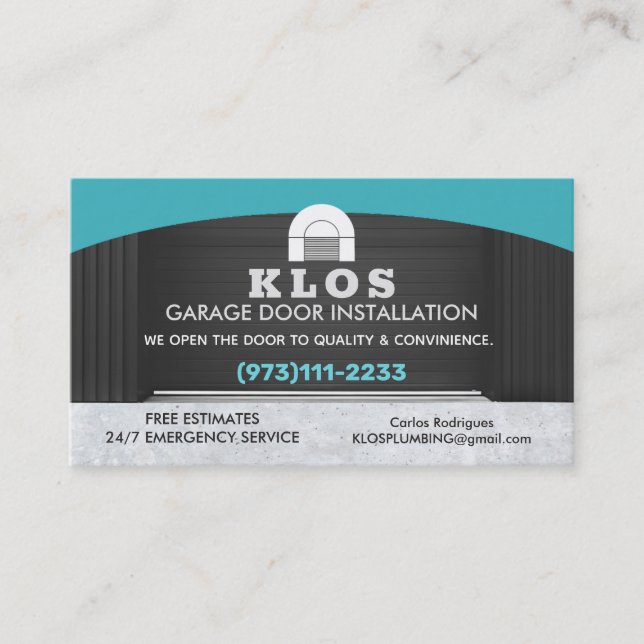 Garage Door Slogans Business Card (Front)