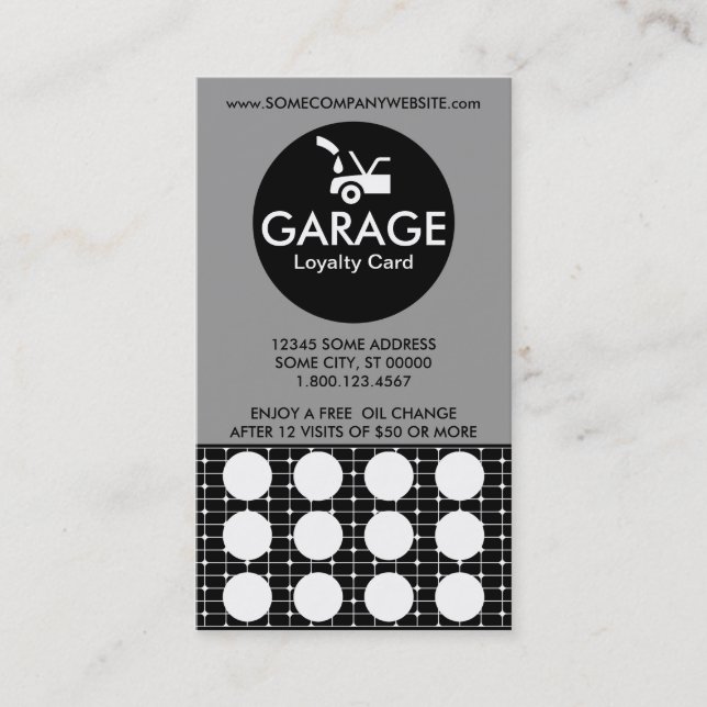 GARAGE grids stamp card (Front)
