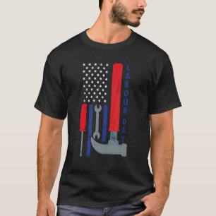 Garage Happy Labor Day 2022 Mechanic Tools And Usa T-Shirt