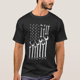 Garage Mechanic American Flag Car Guy Vehicle Repa T-Shirt