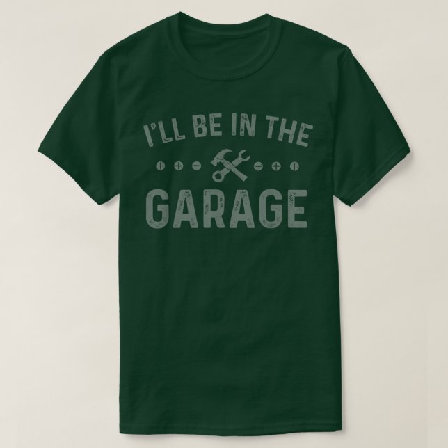 Garage Mechanic Fathers Day Gift For Men Papa From T-Shirt (Design Front)