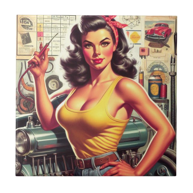 Garage Mechanic Pin-up Tile (Front)