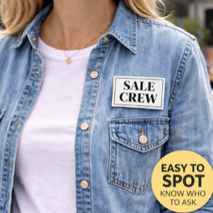 Garage Sale Crew Button Yard Sale Helper Badge