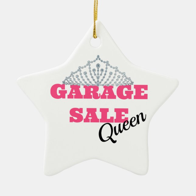 Garage Sale Queen Line Ceramic Tree Decoration (Front)