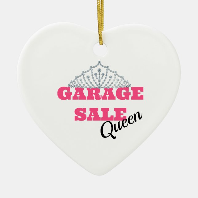 Garage Sale Queen Line Ceramic Tree Decoration (Front)