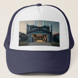 Garage Tech Upgrade black white foam trucker hat