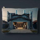 Garage Tech Upgrade large accessory bag pouch<br><div class="desc">Garage Tech Upgrade accessory bag pouches are a humorous ode to inventors, scientists, engineers and entrepreneurs working from their garages and "pushing the envelope" to improve on or innovate new products, code, and methods. Garage Tech Upgrade is Steamy Raimon original synthography art. * also ideal gifts for electricians, architects, builders,...</div>