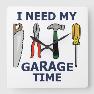 Garage Time Square Wall Clock