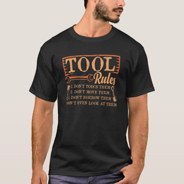 Garage Tool Rules Car Mechanic 2 T-Shirt (Front)