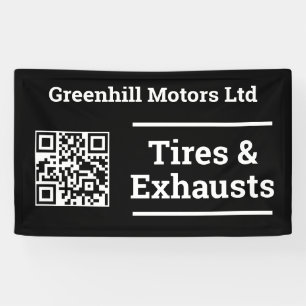 Garage Vehicle Servicing Design with QR Code Banner
