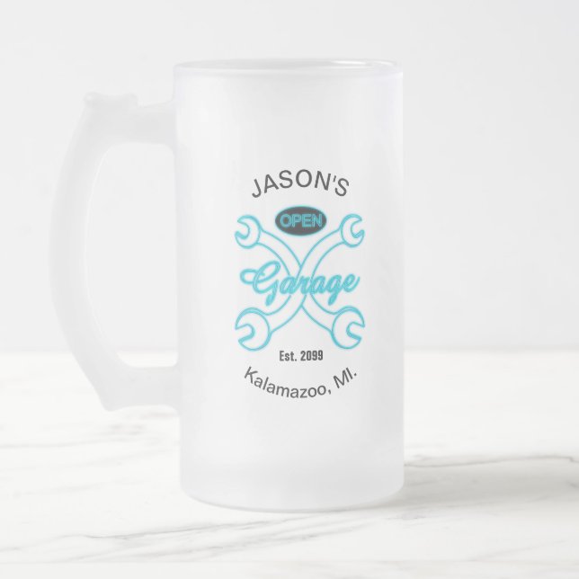  Garage Wrenches Drinkware Frosted Glass Beer Mug (Left)