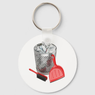 Garbage Bin And Dustpan Key Ring