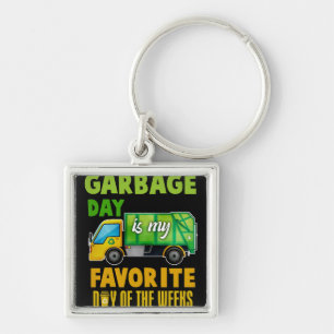 Garbage Day Is Favourite Trash Kids Boys Toddlers Key Ring