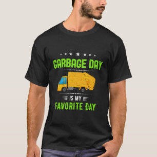 Garbage Day Is My Favourite Day Garbage Truck Kids T-Shirt