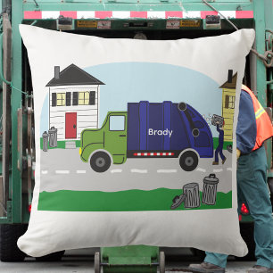 Garbage Day is the Best Day!" Garbage Truck Name Cushion