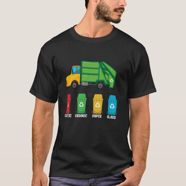Garbage Day Recycling Truck Kids Boys Toddlers Gir T-Shirt (Front)
