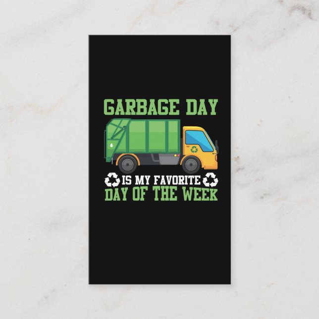 Garbage Day Truck Waste Disposal Dumpster Business Card (Front)