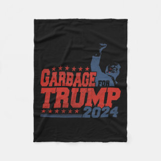 Garbage For Trump 2024  Fleece Blanket