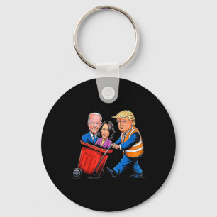 Garbage For Trump 2024 Funny Time To Take Out Garb Key Ring
