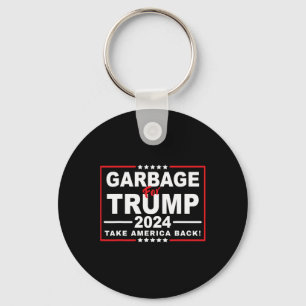 Garbage For Trump 2024 Funny Trump Supporter 2  Key Ring