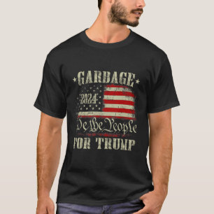 Garbage For Trump 2024 Funny Us American Flag Men  T-Shirt