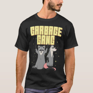 Garbage Gang Animals Racoon and Opossum Trash Pan T-Shirt