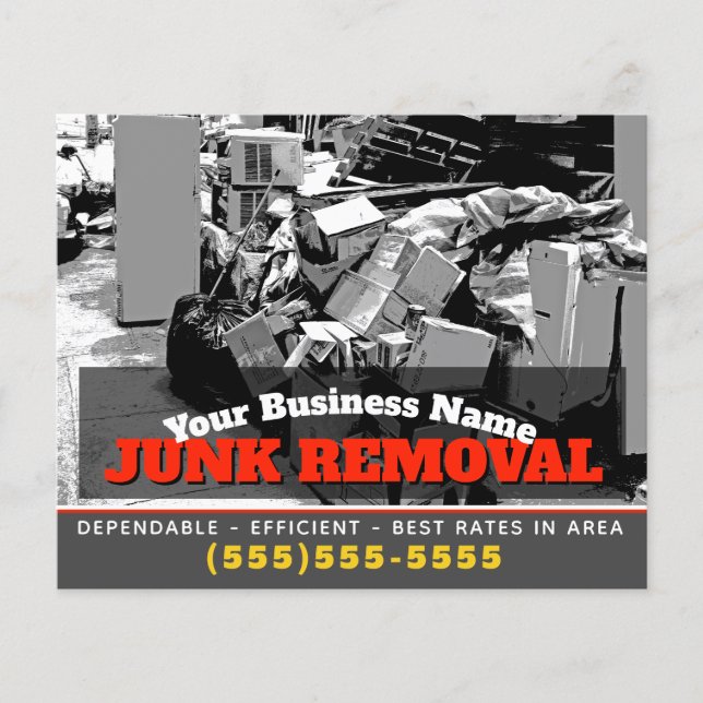 Garbage Hauling Junk Removal 4x5 Custom Marketing Flyer (Front)