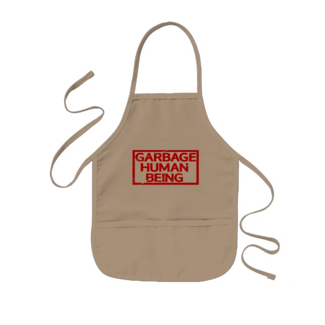 Garbage Human Being Stamp Kids Apron (Front)