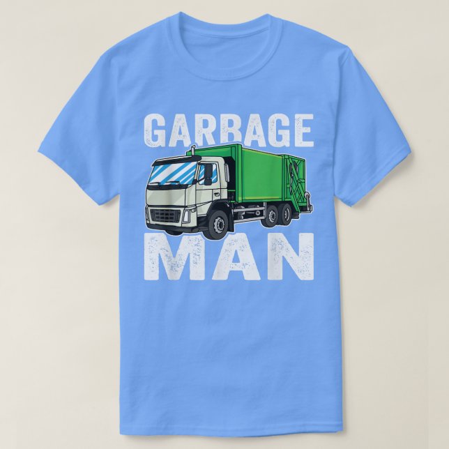 Garbage Man with Garbage Truck  T-Shirt (Design Front)