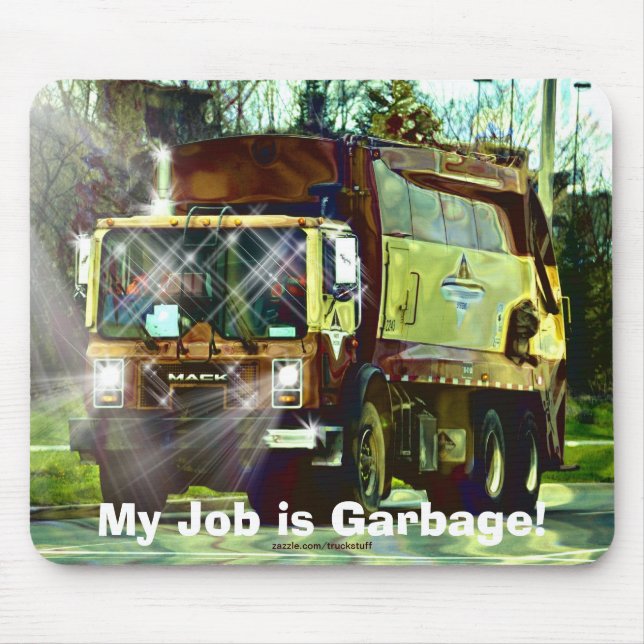 Garbage Refuse Trash Truck Driver's Mousepad (Front)