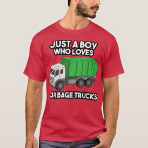 Garbage Smiling Truck Boy Love Recycling Day Dustc T-Shirt
