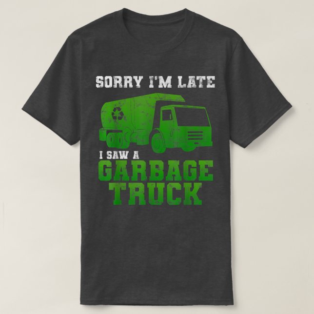 Garbage Smiling Truck Dirty Cans Recycling Day Dus T-Shirt (Design Front)