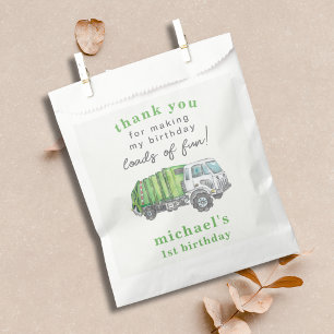 Garbage Trash Truck 1st Birthday Thank You Favour Bags