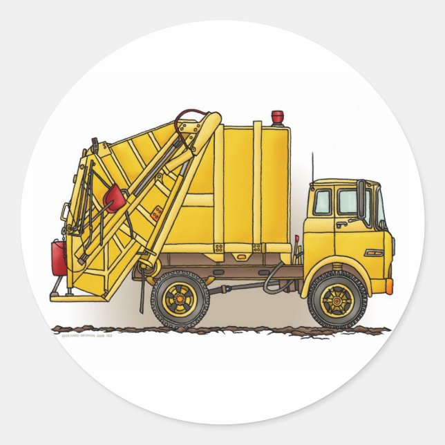 Garbage Truck 2 Construction Sticker (Front)