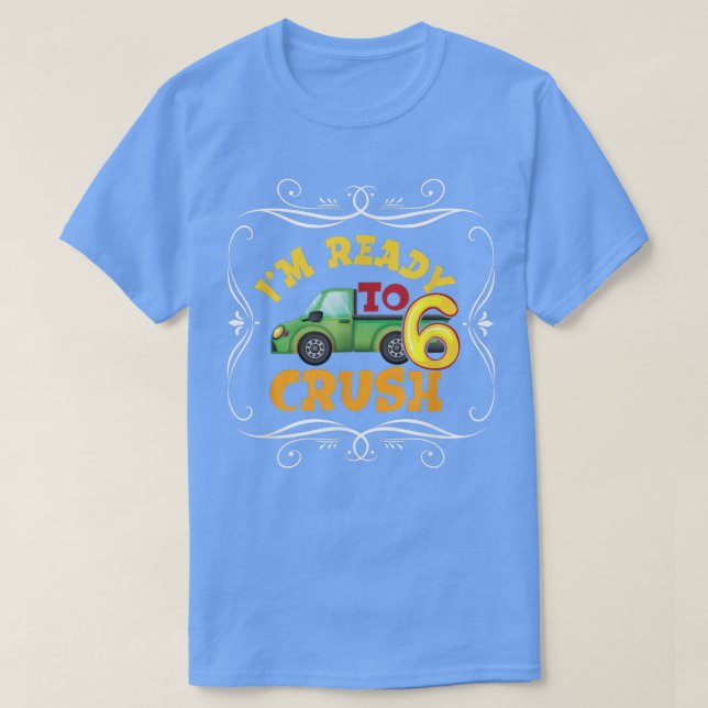 Garbage Truck 6th Birthday Party Birthday Boy  T-Shirt (Design Front)