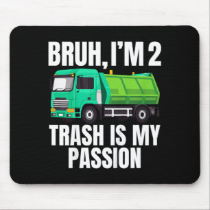 Garbage Truck Bruh Im 2 Year Old 2nd Birthday Boy Mouse Pad