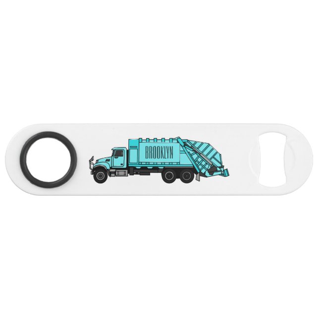 Garbage truck cartoon illustration (Front (Horizontal))