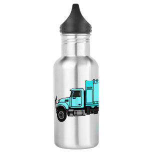 Garbage truck cartoon illustration 532 ml water bottle