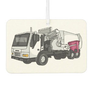 Garbage truck cartoon illustration car air freshener