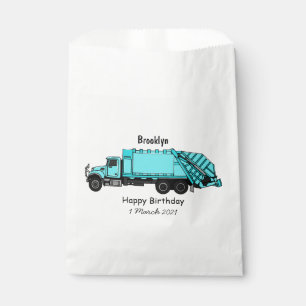 Garbage truck cartoon illustration favour bags
