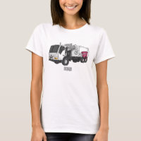 Garbage truck cartoon illustration