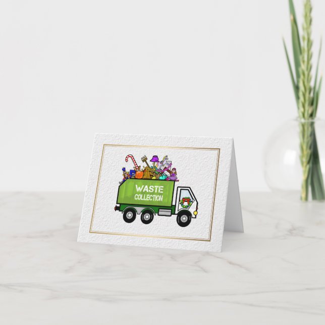 Garbage Truck Christmas Card (Front)