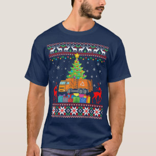 Garbage Truck Christmas Tree Lights Ornaments Xmas T-Shirt